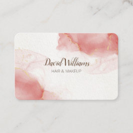 ピンクモダン金ゴールドアートリキッドウォーター色ビジネスCa 名刺