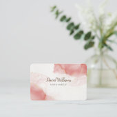 ピンクモダン金ゴールドアートリキッドウォーター色ビジネスCa 名刺 (スタンド正面)