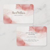 ピンクモダン金ゴールドアートリキッドウォーター色ビジネスCa 名刺 (正面/裏面)