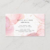 ピンクモダン金ゴールドアートリキッドウォーター色 名刺 (裏面)