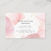 ピンクモダン金ゴールドアートリキッドウォーター色 名刺 (裏面)