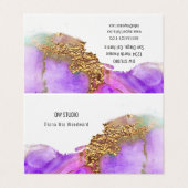 ピンクモダン金ゴールドインク名刺 名刺 (外部フラット)