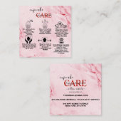 ピンクモダン金ゴールドウォーターカラーカップケ気にーキ スクエア名刺 (正面/裏面)