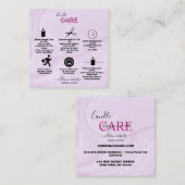 ピンクモダン金ゴールドウォーターカラーキャンドル気にスクエアB スクエア名刺 (正面/裏面)