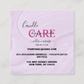 ピンクモダン金ゴールドウォーターカラーキャンドル気にスクエアB スクエア名刺 (裏面)