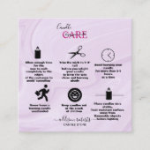 ピンクモダン金ゴールドウォーターカラーキャンドル気にスクエアB スクエア名刺 (正面)