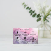 ピンクモダン金ゴールドウォーターカラーキャンドル気にブシン 名刺 (スタンド正面)