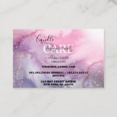 ピンクモダン金ゴールドウォーターカラーキャンドル気にブシン 名刺 (裏面)