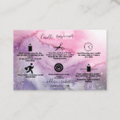 ピンクモダン金ゴールドウォーターカラーキャンドル気にブシン 名刺 (正面)