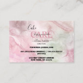 ピンクモダン金ゴールドウォーターカラーケーキ気にービジネスCa 名刺 (裏面)
