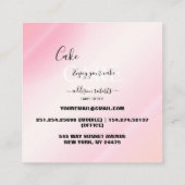 ピンクモダン金ゴールドウォーターカラーケ気にーキ スクエア名刺 (裏面)