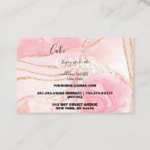 ピンクモダン金ゴールドウォーターカラーケ気にーキ 名刺 (裏面)