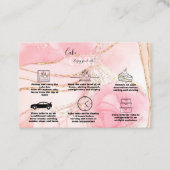 ピンクモダン金ゴールドウォーターカラーケ気にーキ 名刺 (正面)