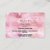 ピンクモダン金ゴールドウォーターカラーケ気にーキ 名刺 (裏面)