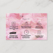 ピンクモダン金ゴールドウォーターカラーケ気にーキ 名刺 (正面)