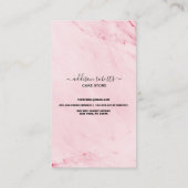 ピンクモダン金ゴールドウォーターカラーケ気にーキ 名刺 (裏面)