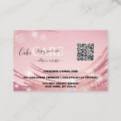 ピンクモダン金ゴールドウォーターカラーケ気にーキ 名刺 (裏面)