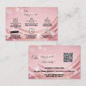 ピンクモダン金ゴールドウォーターカラーケ気にーキ 名刺 (正面/裏面)