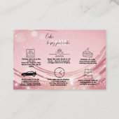 ピンクモダン金ゴールドウォーターカラーケ気にーキ 名刺 (正面)