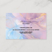 ピンクモダン金ゴールドウォーター色ジュエリー気にブシン 名刺 (裏面)