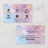 ピンクモダン金ゴールドウォーター色ジュエリー気にブシン 名刺 (正面/裏面)