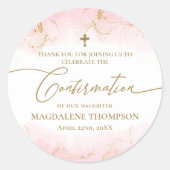 ピンクモダン金ゴールドクロスガール確認 ラウンドシール (正面)