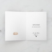 ピンクモダン金ゴールドフローラリースドッグフォト誕生日 カード (内部)