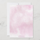 ピンクモダン金ゴールドブルゴーニュフローラブライダルシャワー 招待状 (裏面)