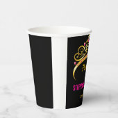 ピンクモダン金ゴールドプリンセスクラウンバースデーパーティー 紙コップ (右)