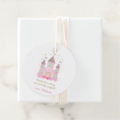 ピンクモダン金ゴールドプリンセス城誕生日 フェイバータグ (インサイチュ)