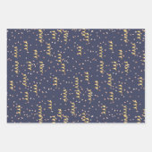 ピンクモダン金ゴールドホワイトネイビガーリーー ラッピングペーパーシート (正面3)