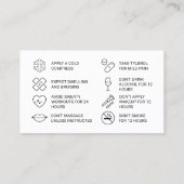 ピンクモダン金ゴールドボトックスアフターケアカード 名刺 (裏面)