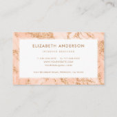 ピンクモダン金ゴールドマーブルプロフェッショナル 名刺 (裏面)