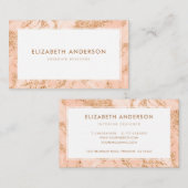 ピンクモダン金ゴールドマーブルプロフェッショナル 名刺 (正面/裏面)