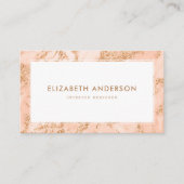 ピンクモダン金ゴールドマーブルプロフェッショナル 名刺 (正面)