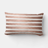 ピンクモダン金ゴールドメタリック白ストライプ色少女 ランバークッション (裏面)