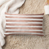 ピンクモダン金ゴールドメタリック白ストライプ色少女 ランバークッション (ブランケット)