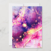 ピンクモダン金ゴールドリキッドアート抽象芸術 招待状 (裏面)