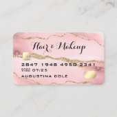 ピンクモダン金ゴールド大理石ゲートフェイククレジットカード 名刺 (正面)