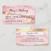 ピンクモダン金ゴールド大理石ゲートフェイククレジットカード 名刺 (正面/裏面)