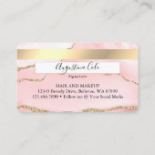 ピンクモダン金ゴールド大理石ゲートフェイククレジットカード 名刺 (裏面)