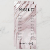 ピンクモダン金ゴールド大理石ロゴサロン価格表メニュー メニュー (正面/裏面)