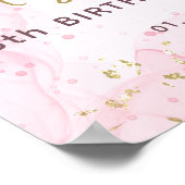 ピンクモダン金ゴールド女子10代の誕生日ウェルカムサイン ポスター (角)