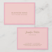 ピンクモダン金ゴールド手書きスクリプトフォントテンプレート 名刺 (正面/裏面)