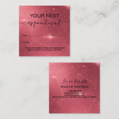 ピンクモダン金ゴールド水彩アポイントメントカード 予約カード (正面/裏面)