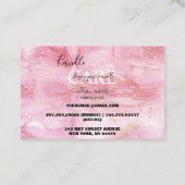 ピンクモダン金ゴールド水彩キャンドル気に 名刺 (裏面)