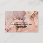 ピンクモダン金ゴールド水彩ジュエリー気に事業 名刺 (裏面)