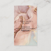 ピンクモダン金ゴールド水彩ジュエリー気に 名刺 (裏面)