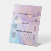 ピンクモダン金ゴールド水彩価格表台座Si 台座サイン (正面)