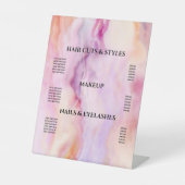 ピンクモダン金ゴールド水彩価格表 台座サイン (正面)